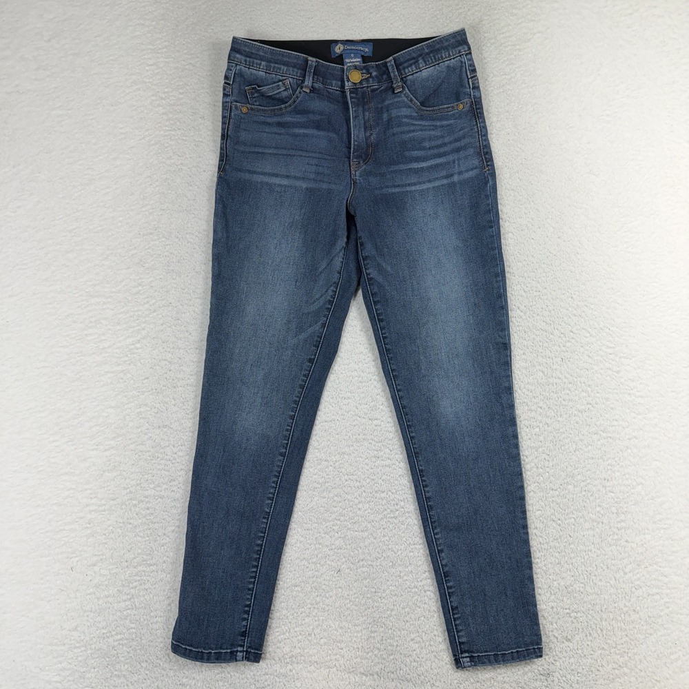 Democracy Jeans Womens 6 (28x26) Blue Denim Ab Solution Stretch Denim Whiskers